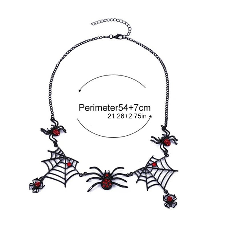 Arachnid Charm Choker – Jeweled Eight-Legged Accent on Dark Chain for Seasonal Style | Thomler