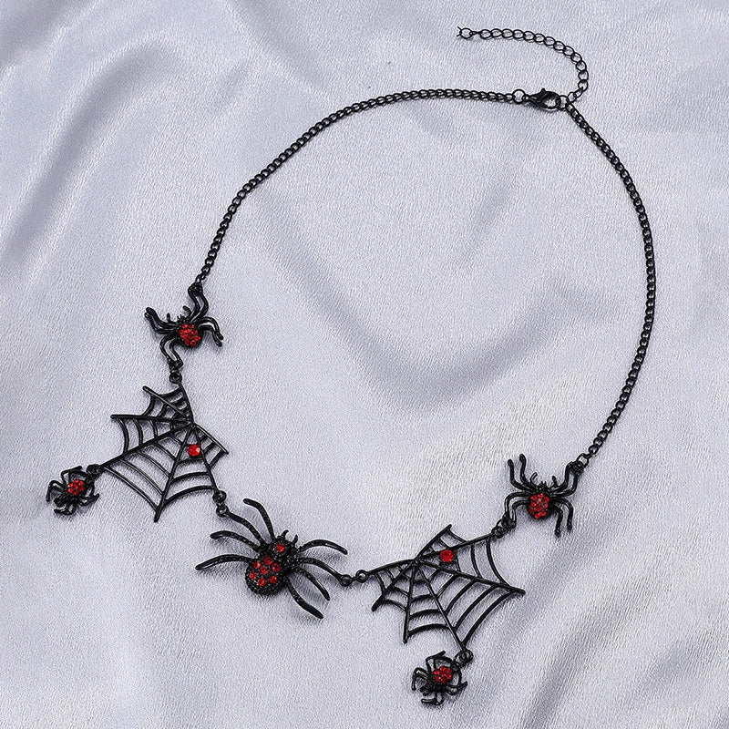 Arachnid Charm Choker – Jeweled Eight-Legged Accent on Dark Chain for Seasonal Style | Thomler