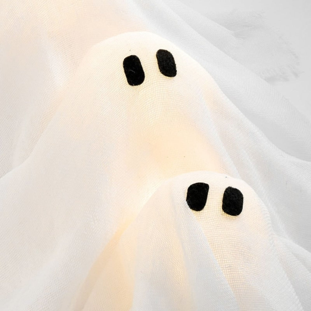 Spooky Lighted Ghost Ring Decoration for Door or Window – 12 Glowing Spirits – Battery-Operated Halloween Hanging Decor | Thomler