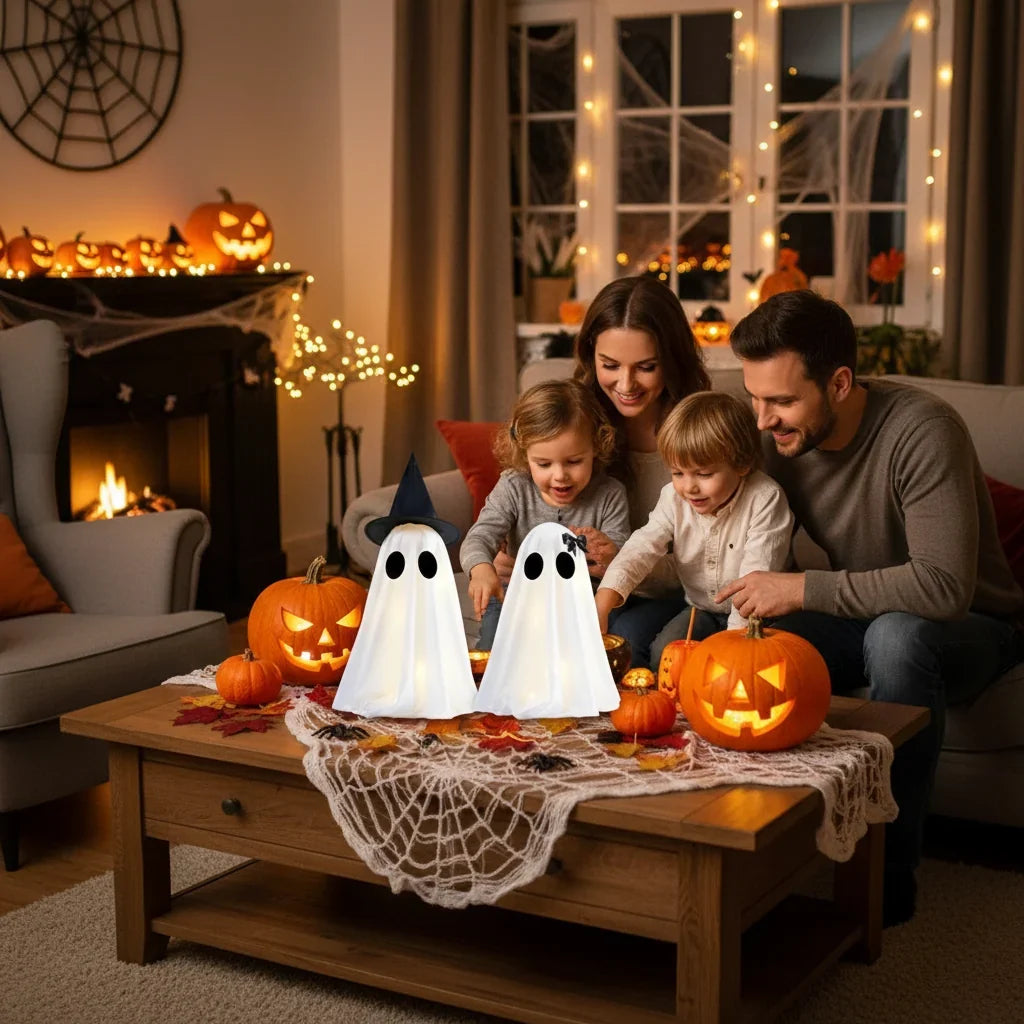 Spooky Spirit Decoration Duo – Tabletop Boo Figures for October Festivities | Thomler