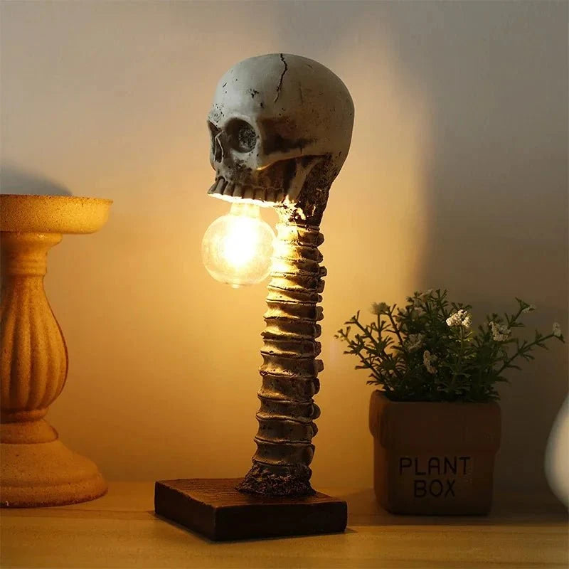 Skeleton Hand Table Lamp with Skull Resin Base for Home Decor | Thomler