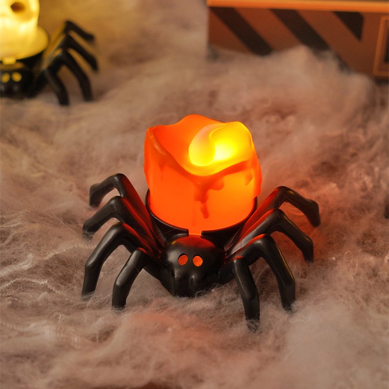 Battery-Powered Spider LED Candles – Flameless Flickering Light for Halloween Décor | Thomler