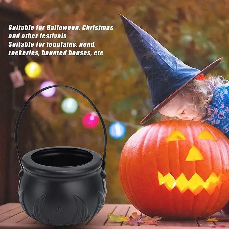 Spooky Cauldron Fog Machine with Color-Changing LEDs for Halloween Decorations & Atmospheric Party Effects | Thomler