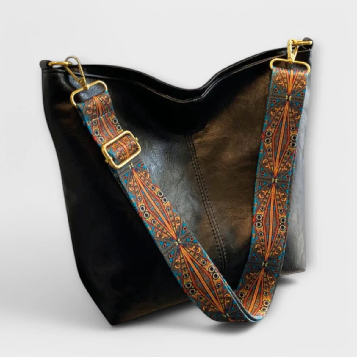 Classic Structured Handbag with Embroidered Strap – Adjustable Crossbody or Over-Shoulder Carry for Women – Roomy Daily Organizer for | Thomler