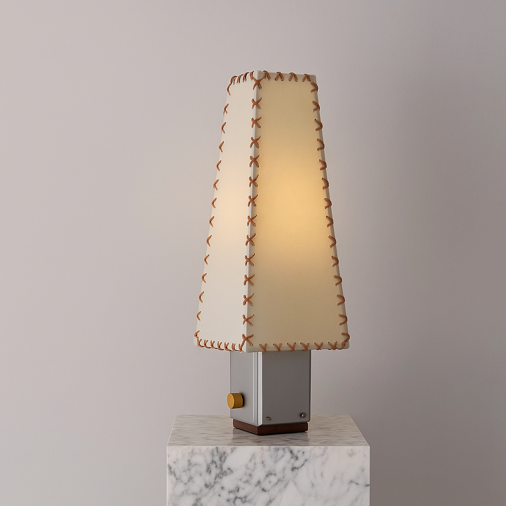 Table Lamp Parchment Shade 19.7 in Warm White Bedroom Living Room Japandi Minimalist Bedside Lighting | Thomler