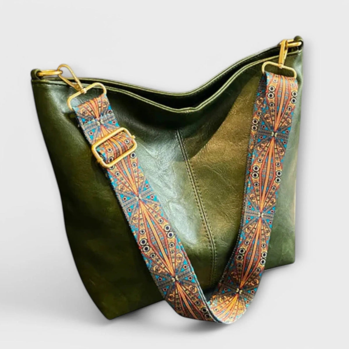 Classic Structured Handbag with Embroidered Strap – Adjustable Crossbody or Over-Shoulder Carry for Women – Roomy Daily Organizer for | Thomler