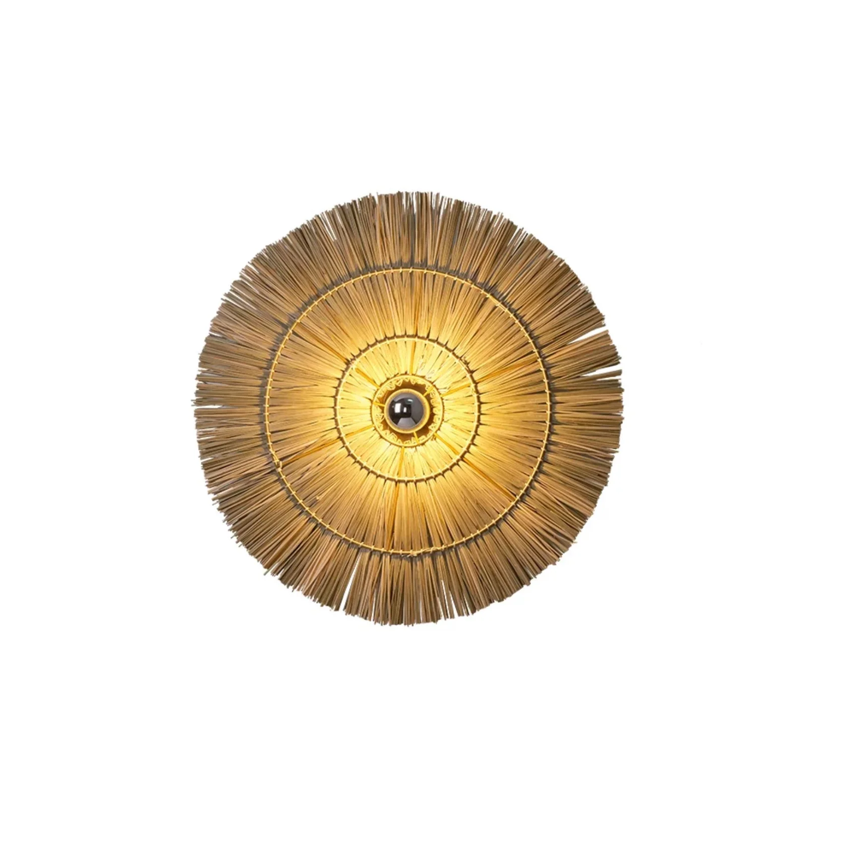 Wall Lamp Rattan 15.7 in 23.6 in 31.5 in Brown Bedroom Living Room Decorative Lighting Fixture Boho Natural Woven | Thomler