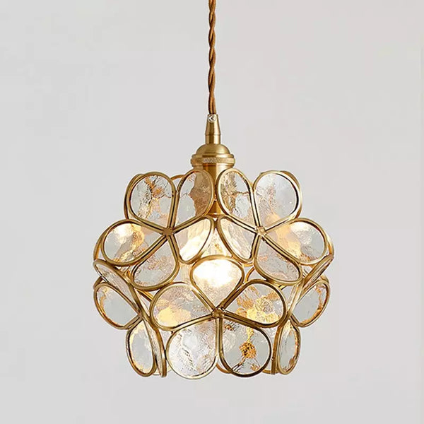 Pendant Light Glass Brass E27 Gold Dining Room Bedroom Hanging Ceiling Lamp Adjustable 150.0 cm Cord Vintage Style | Thomler