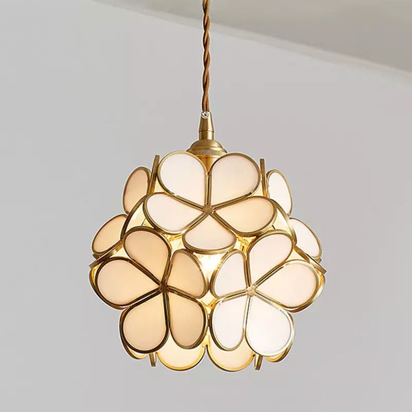 Pendant Light Glass Brass E27 Gold Dining Room Bedroom Hanging Ceiling Lamp Adjustable 150.0 cm Cord Vintage Style | Thomler