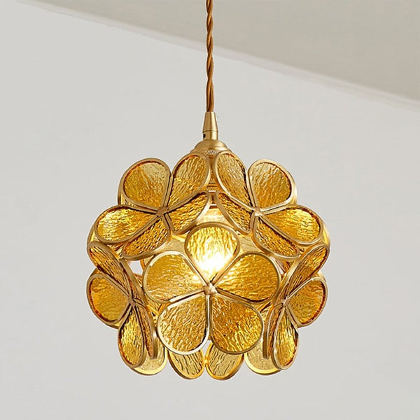 Pendant Light Glass Brass E27 Gold Dining Room Bedroom Hanging Ceiling Lamp Adjustable 150.0 cm Cord Vintage Style | Thomler