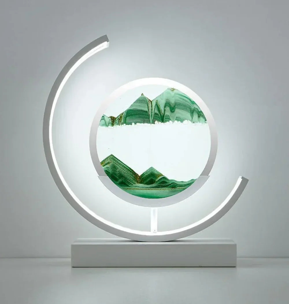 Illuminated Sand Art Table Lamp with Dual Color Glow for Bedroom Nightstand Desk Home Office Living Room Ambient Lighting Decor | Thomler