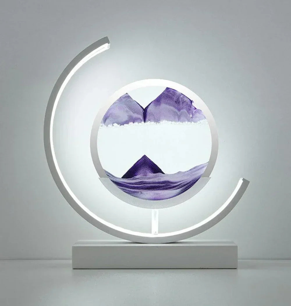 Illuminated Sand Art Table Lamp with Dual Color Glow for Bedroom Nightstand Desk Home Office Living Room Ambient Lighting Decor | Thomler