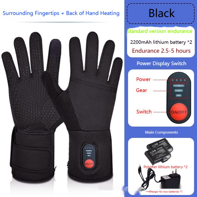 Battery-Powered Winter Gloves with 3-Level Heating & Phone-Touch Fingertips for Cold Weather | Thomler