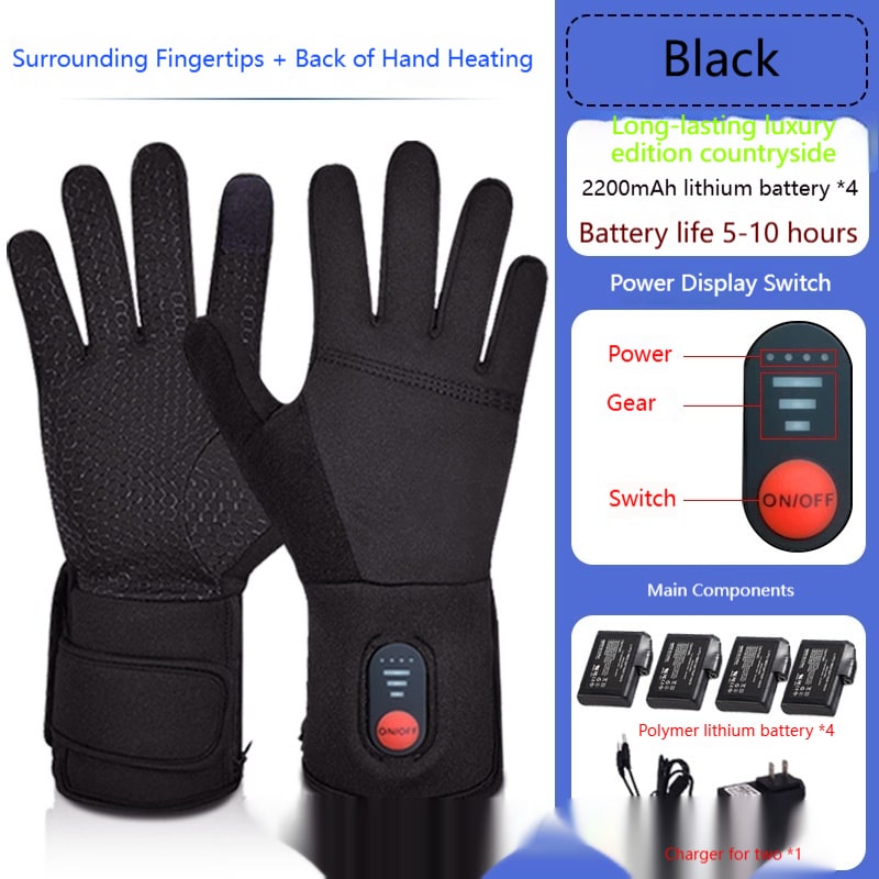 Battery-Powered Winter Gloves with 3-Level Heating & Phone-Touch Fingertips for Cold Weather | Thomler