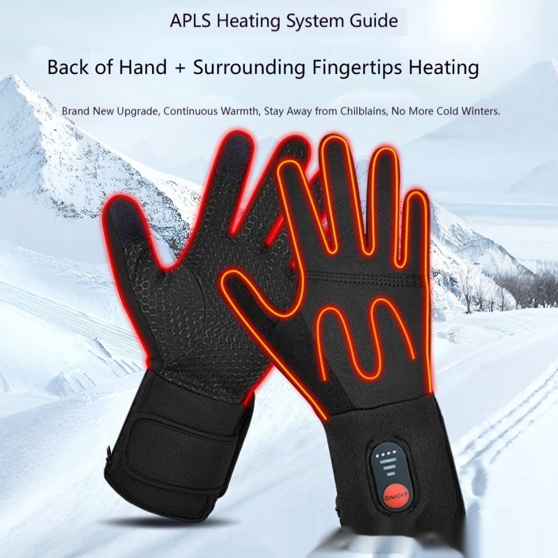 Battery-Powered Winter Gloves with 3-Level Heating & Phone-Touch Fingertips for Cold Weather | Thomler