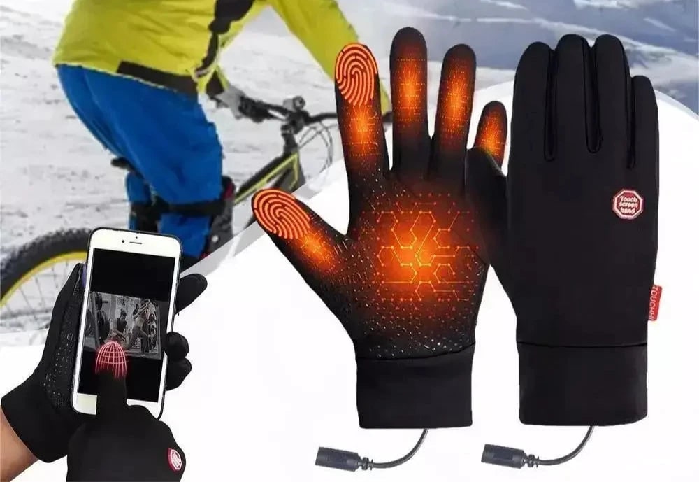 USB-Powered Heated Winter Gloves with Touchscreen Fingertips & Non-Slip Palm | Thomler