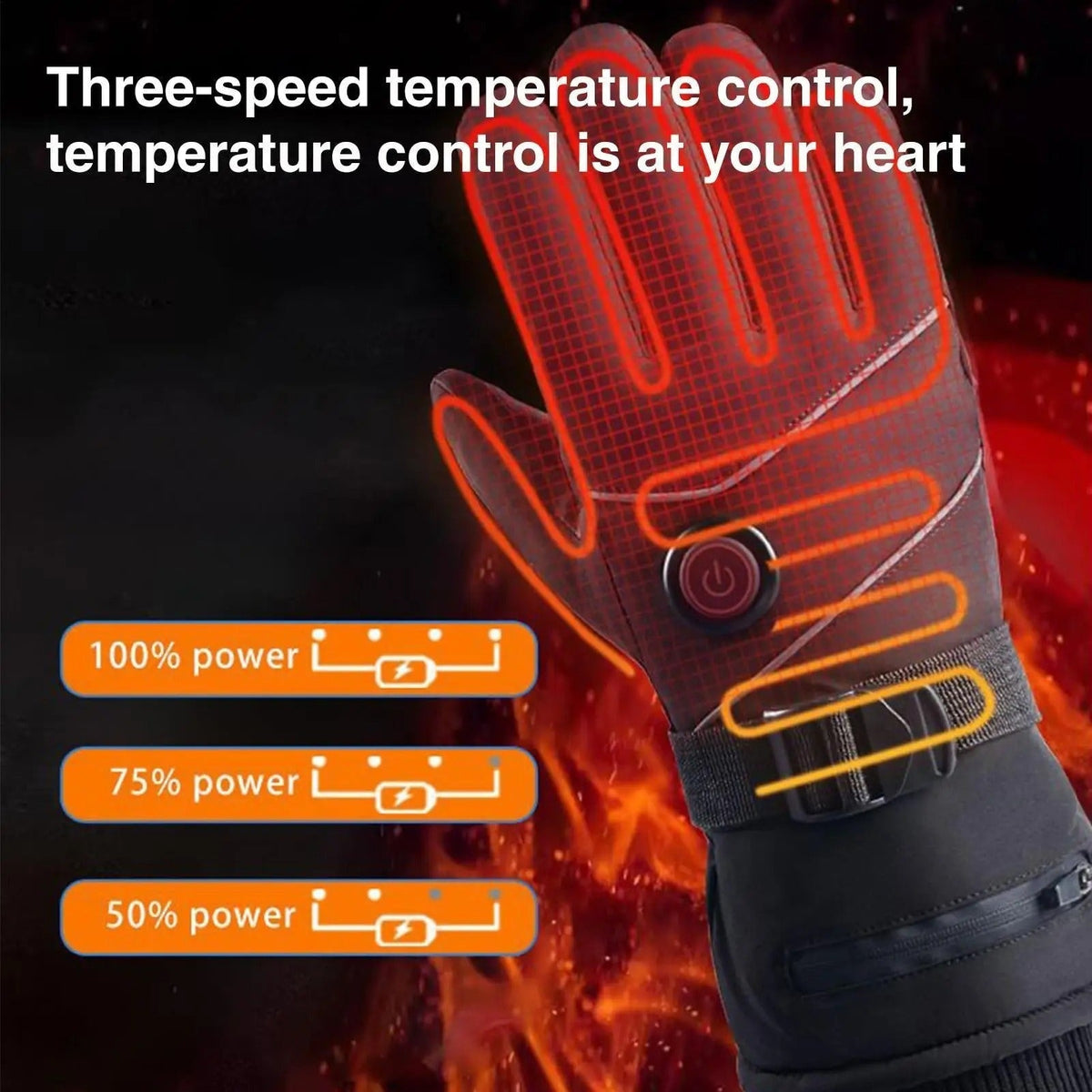 Battery-Powered Heating Gloves with Smart Touch Fingertips & 3 Temperature Settings | Thomler