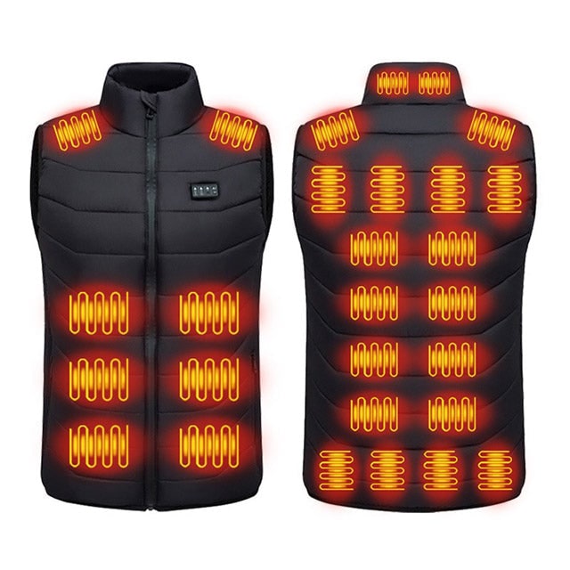 Battery-Powered Heating Vest with Chest Controls, Quilted Shell & Multi-Zone Warmth | Thomler
