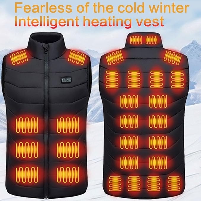 Battery-Powered Heating Vest with Chest Controls, Quilted Shell & Multi-Zone Warmth | Thomler