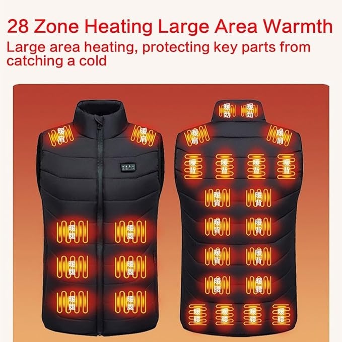 Battery-Powered Heating Vest with Chest Controls, Quilted Shell & Multi-Zone Warmth | Thomler
