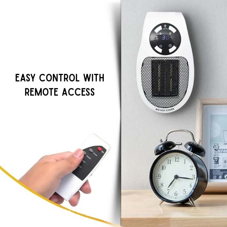 Space Heater Ceramic 32.0 m² White Indoor Bathroom Bedroom Office Portable Fan Heater Remote Timer | Thomler