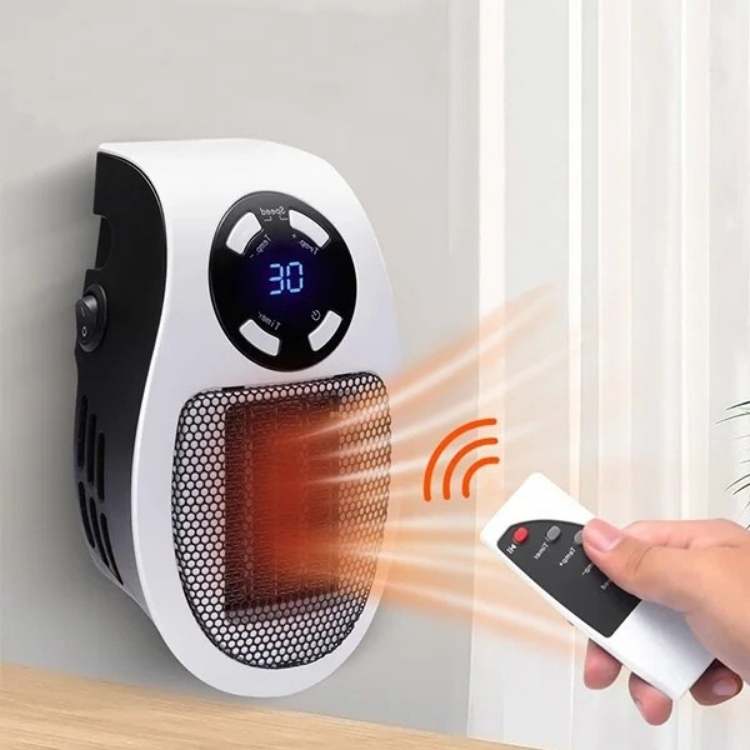 Space Heater Ceramic 32.0 m² White Indoor Bathroom Bedroom Office Portable Fan Heater Remote Timer | Thomler