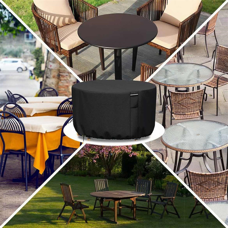 Weatherproof Circular Patio Table Cover with Ventilation – 600D Oxford Fabric, Adjustable Drawstring, UV-Resistant Protection for Round | Thomler