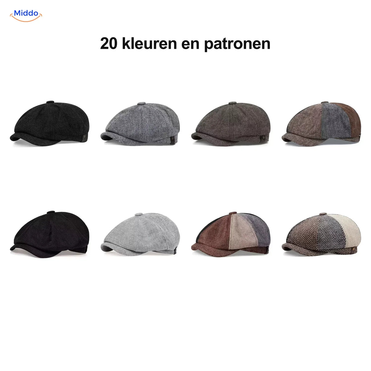 Retro 1920s 8-Panel Newsboy Cap for Men – Lightweight Foldable Driver Hat with Short Peak – One Size Casual Daily Flat Cap | Thomler