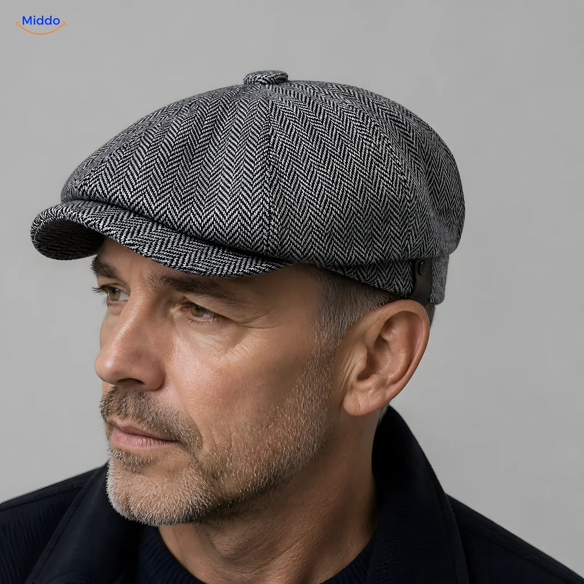 Retro 1920s 8-Panel Newsboy Cap for Men – Lightweight Foldable Driver Hat with Short Peak – One Size Casual Daily Flat Cap | Thomler