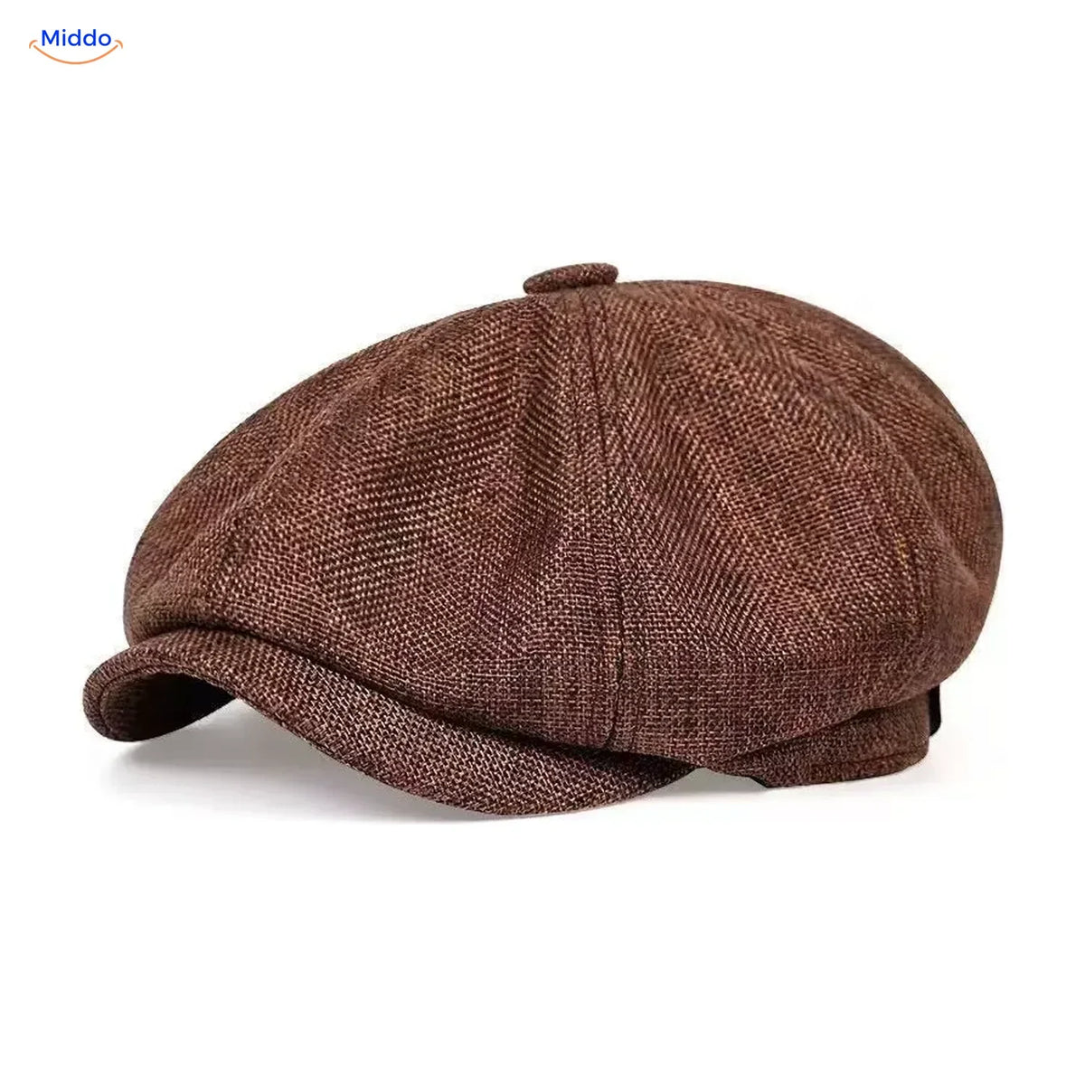 Retro 1920s 8-Panel Newsboy Cap for Men – Lightweight Foldable Driver Hat with Short Peak – One Size Casual Daily Flat Cap | Thomler