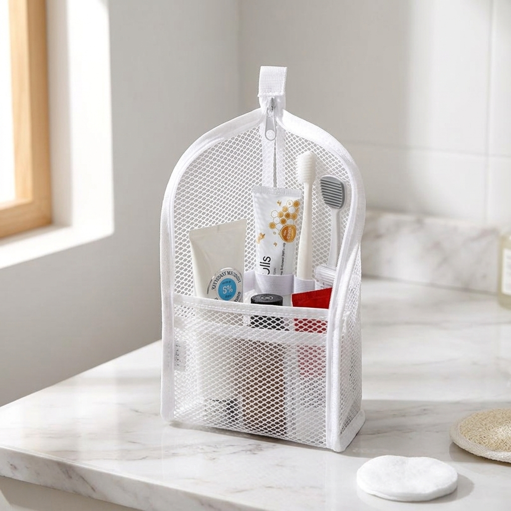 Upright Toiletry Organizer Pouch with Dividers for Travel | Water-Resistant EVA Case for Toothbrush, Toothpaste & Essentials | Compact Bathr | Thomler