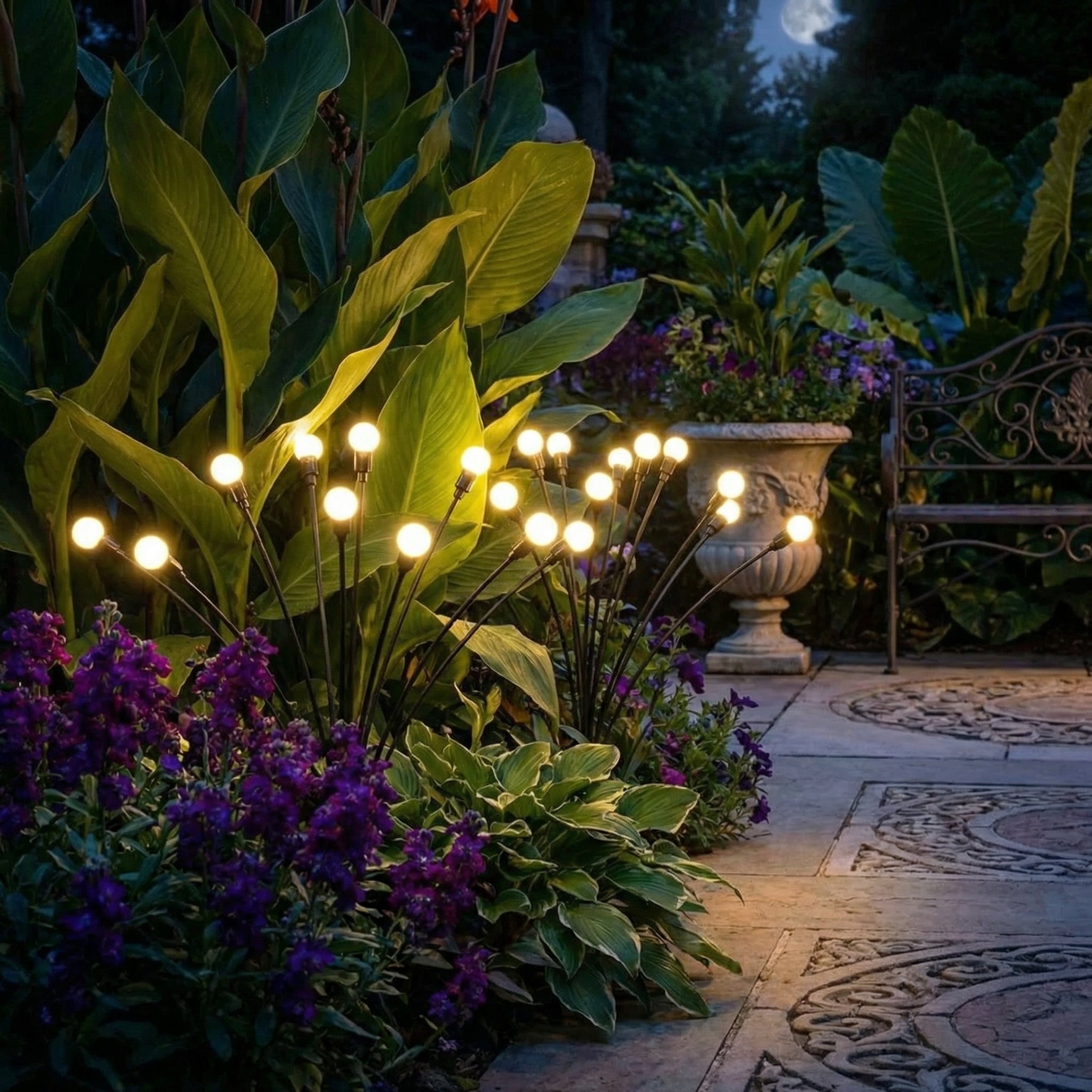 Solar Garden Light PVC Stainless Steel 30 in Outdoor Pathway Decorative Swiveling LED Landscape Lighting | Thomler