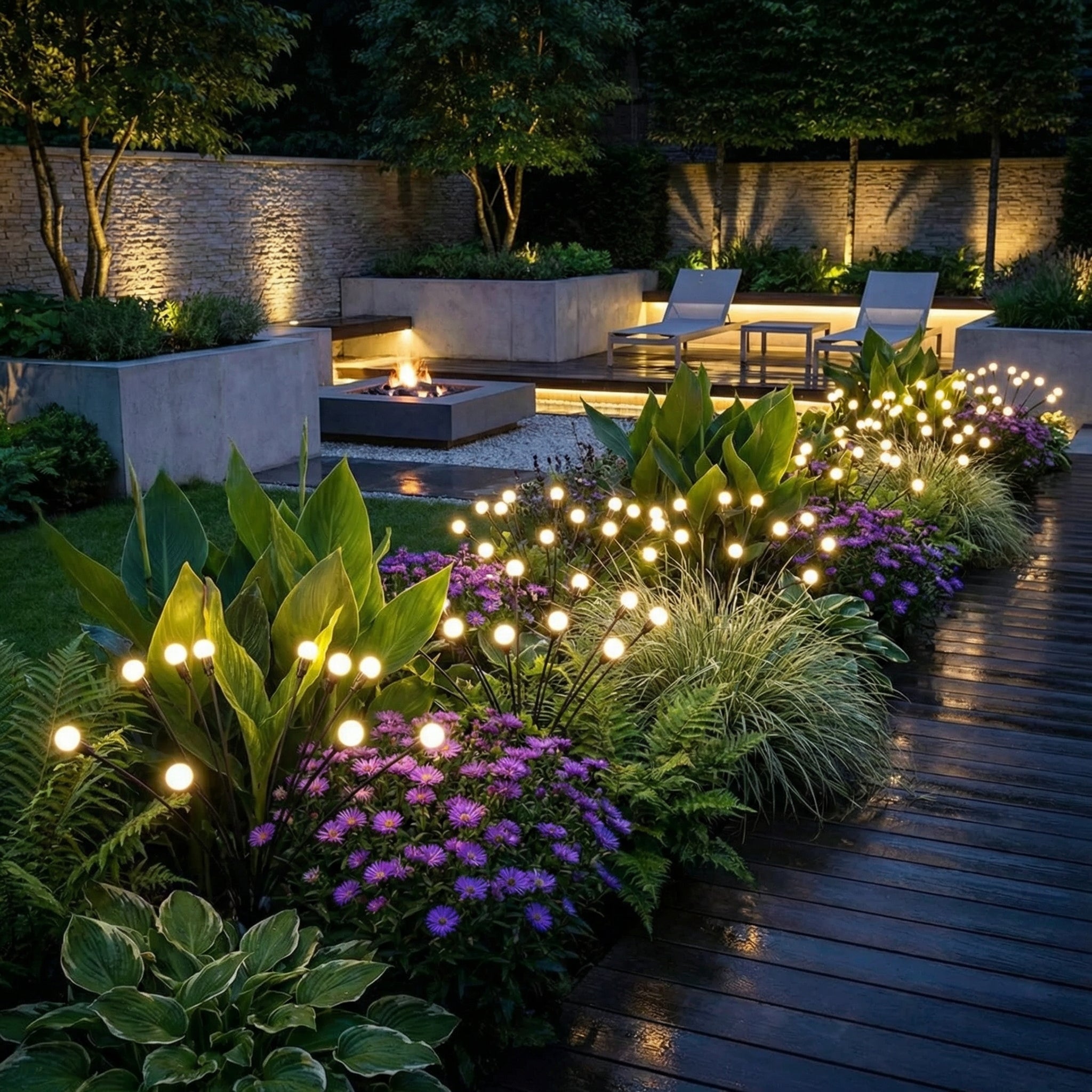 Solar Garden Light PVC Stainless Steel 30 in Outdoor Pathway Decorative Swiveling LED Landscape Lighting | Thomler