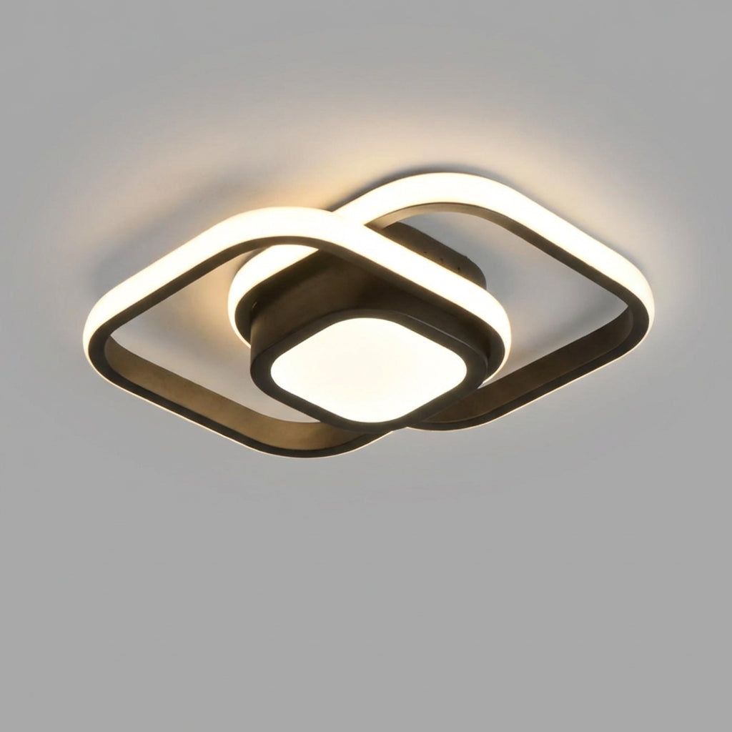 Ceiling Light Aluminum Double Ring 24.0 cm Warm White Living Room Bedroom Hallway LED Lamp Minimalist Modern Design | Thomler