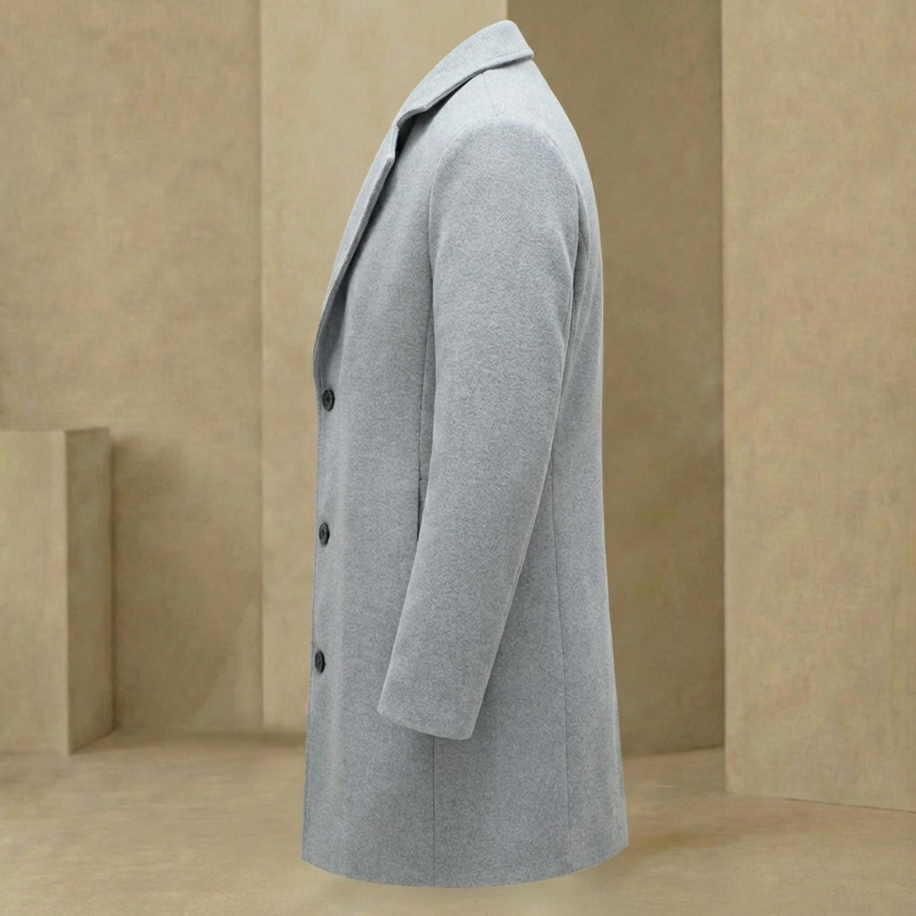 Men's Winter Top Coat Wool Blend Long Formal Overcoat for Cold Weather Business Office Dress Pea Coat Outerwear Jacket | Thomler