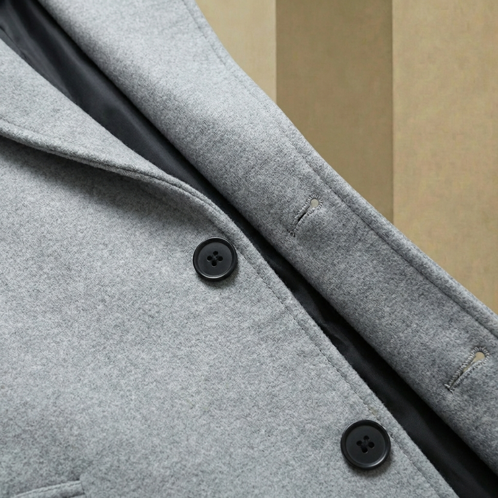 Men's Winter Top Coat Wool Blend Long Formal Overcoat for Cold Weather Business Office Dress Pea Coat Outerwear Jacket | Thomler