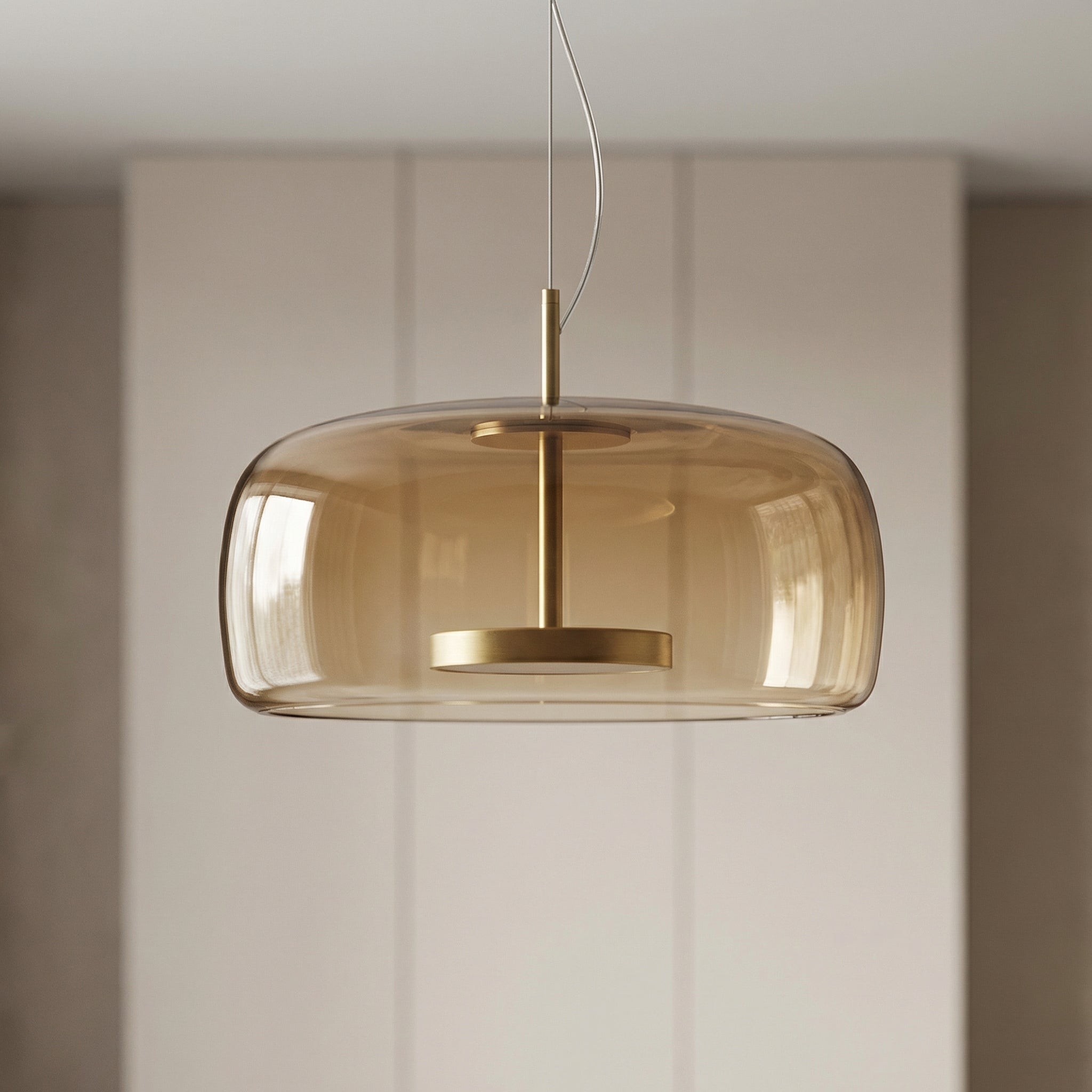 Glass Globe Hanging Fixture Adjustable Ceiling Light for Kitchen Island Dining Room Living Space | Amber Clear Gray in 6 10 or 14 Inch Diame | Thomler