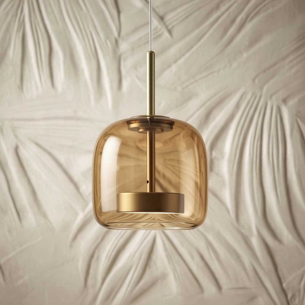 Glass Globe Hanging Fixture Adjustable Ceiling Light for Kitchen Island Dining Room Living Space | Amber Clear Gray in 6 10 or 14 Inch Diame | Thomler
