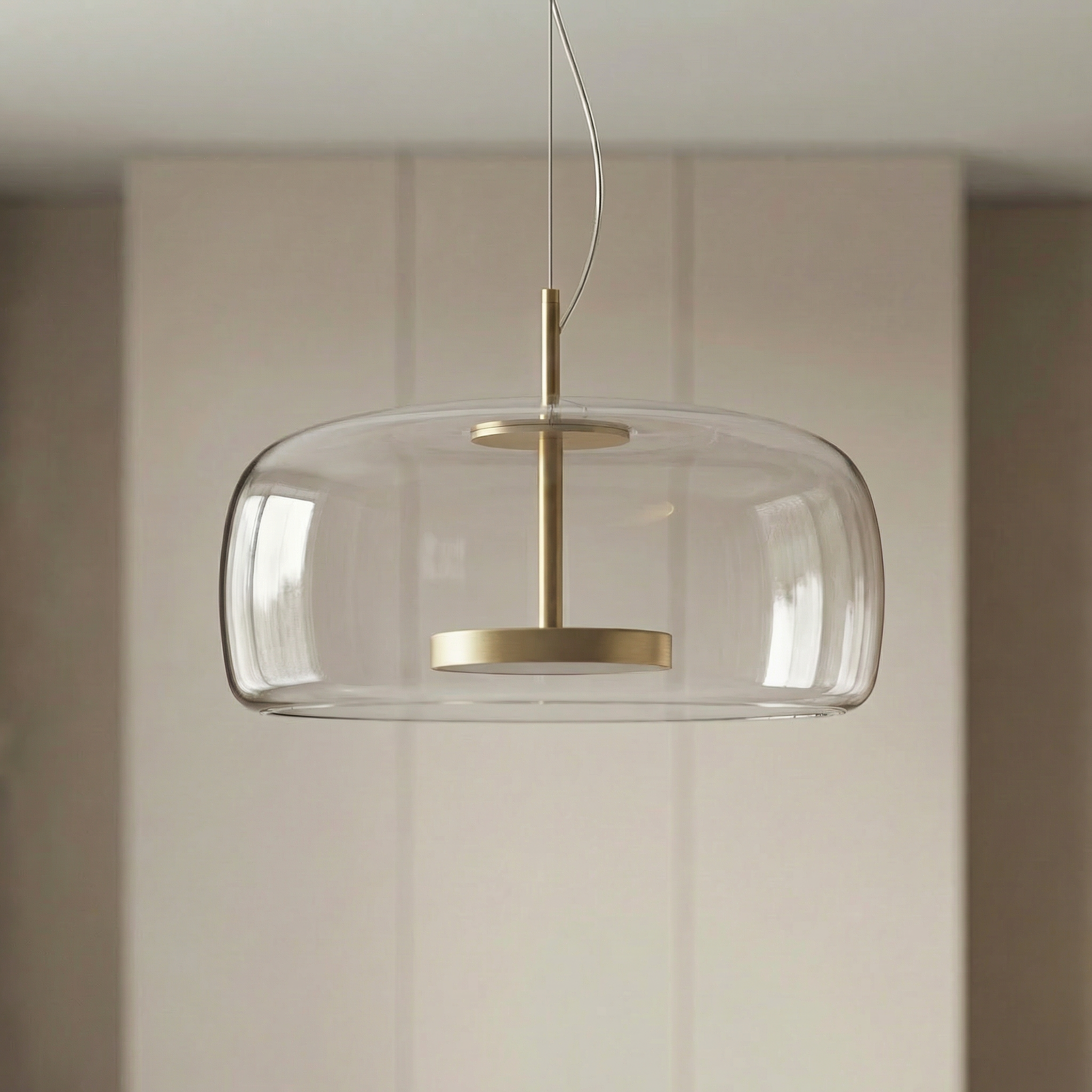 Glass Globe Hanging Fixture Adjustable Ceiling Light for Kitchen Island Dining Room Living Space | Amber Clear Gray in 6 10 or 14 Inch Diame | Thomler