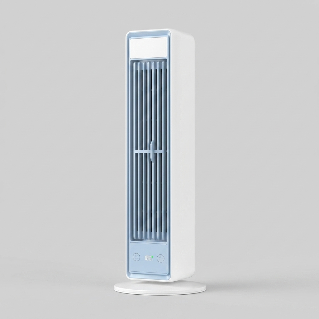 Rechargeable Tower Fan with Remote – 5 Speed Settings, Oscillating Desk & Floor Standing Air Circulator for Bedroom, Office, Kitchen | Thomler
