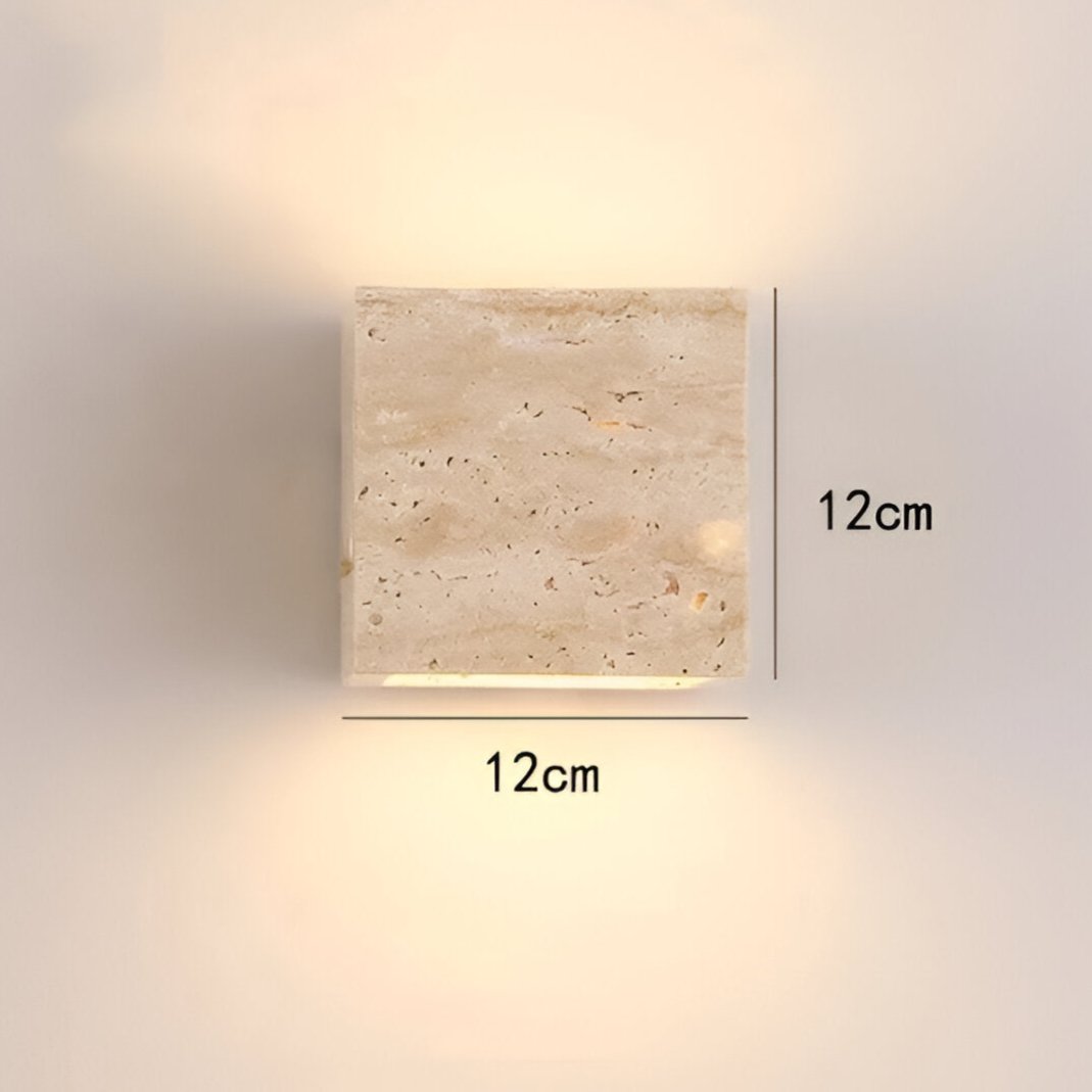 Wall Light Travertine Stone 6.3 in Outdoor Up Down LED Waterproof Garden Patio Fixture Modern Minimalist Exterior Sconce | Thomler