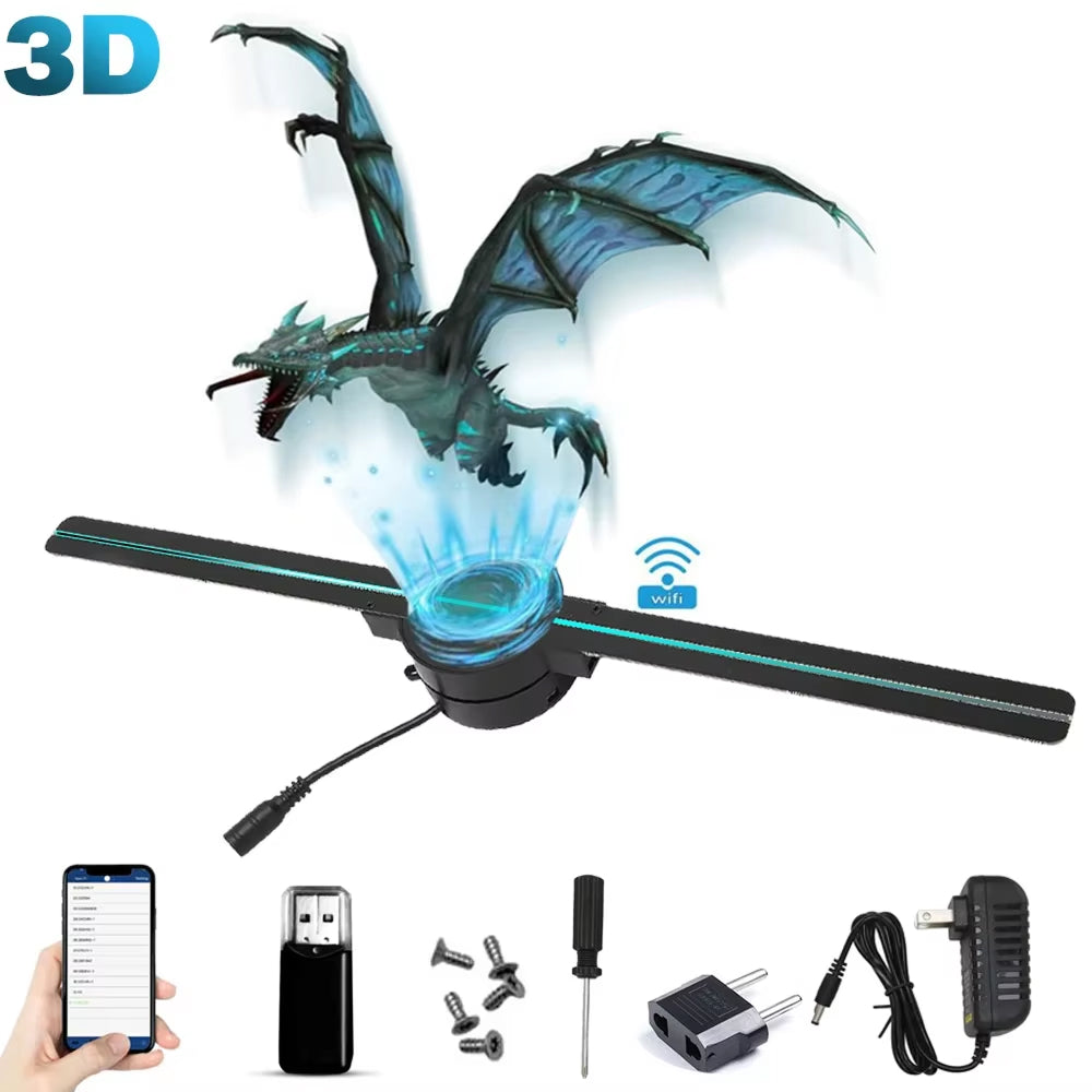 3D Holographic Fan Display – App-Controlled Floating LED Projector for Retail, Events & Advertising | Thomler