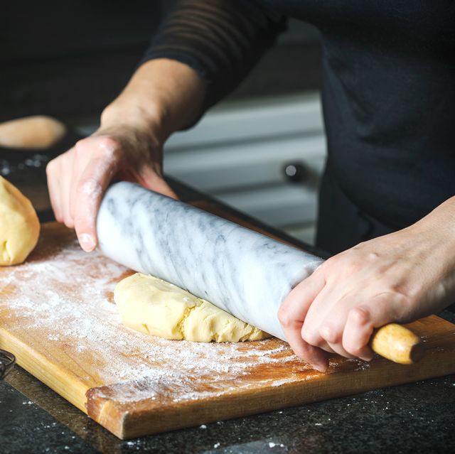 Rolling Pin Imitation Marble 48.0 cm Black Baking Pastry Pizza Dough Kitchen Roller With Wooden Handles | Thomler