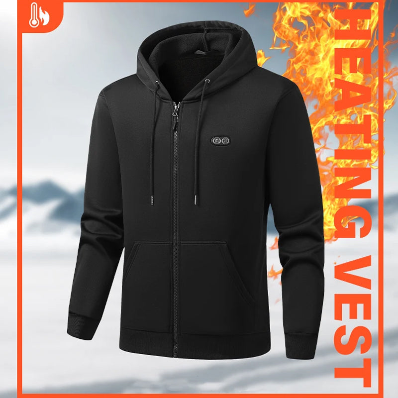 Electric Heated Hoodie with 17 Heating Zones & Dual Temperature Controls for Winter Warmth | Thomler