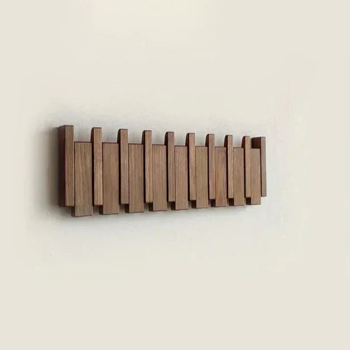 Piano Key Wall Coat Rack with Multiple Hooks – Solid Wood Musical Design for Entryway, Hallway & Bedroom | Space-Saving Hanger | Thomler