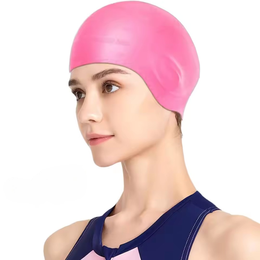 Silicone Swim Cap with Ear Pockets for Pool Training & Long Hair Protection – Waterproof & Tear-Resistant | Thomler