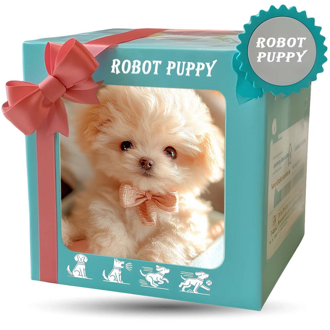 Robot Puppy Soft Fur Battery Powered Interactive Companion Toy For Children Seniors Plush Pet Gift | Thomler