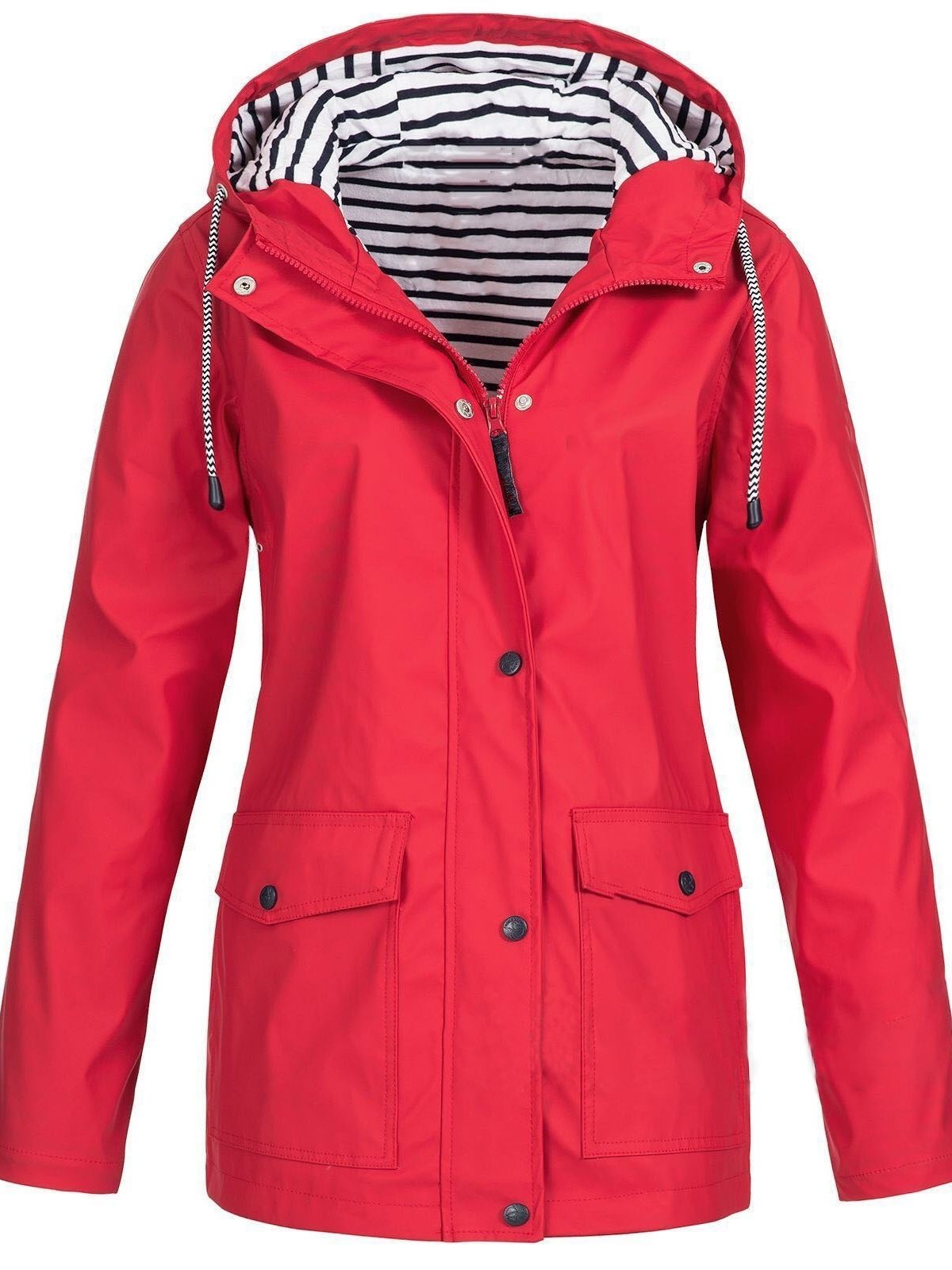 Women's Hooded Long Raincoat – Windproof All-Weather Jacket for Work, Travel & Everyday | Thomler
