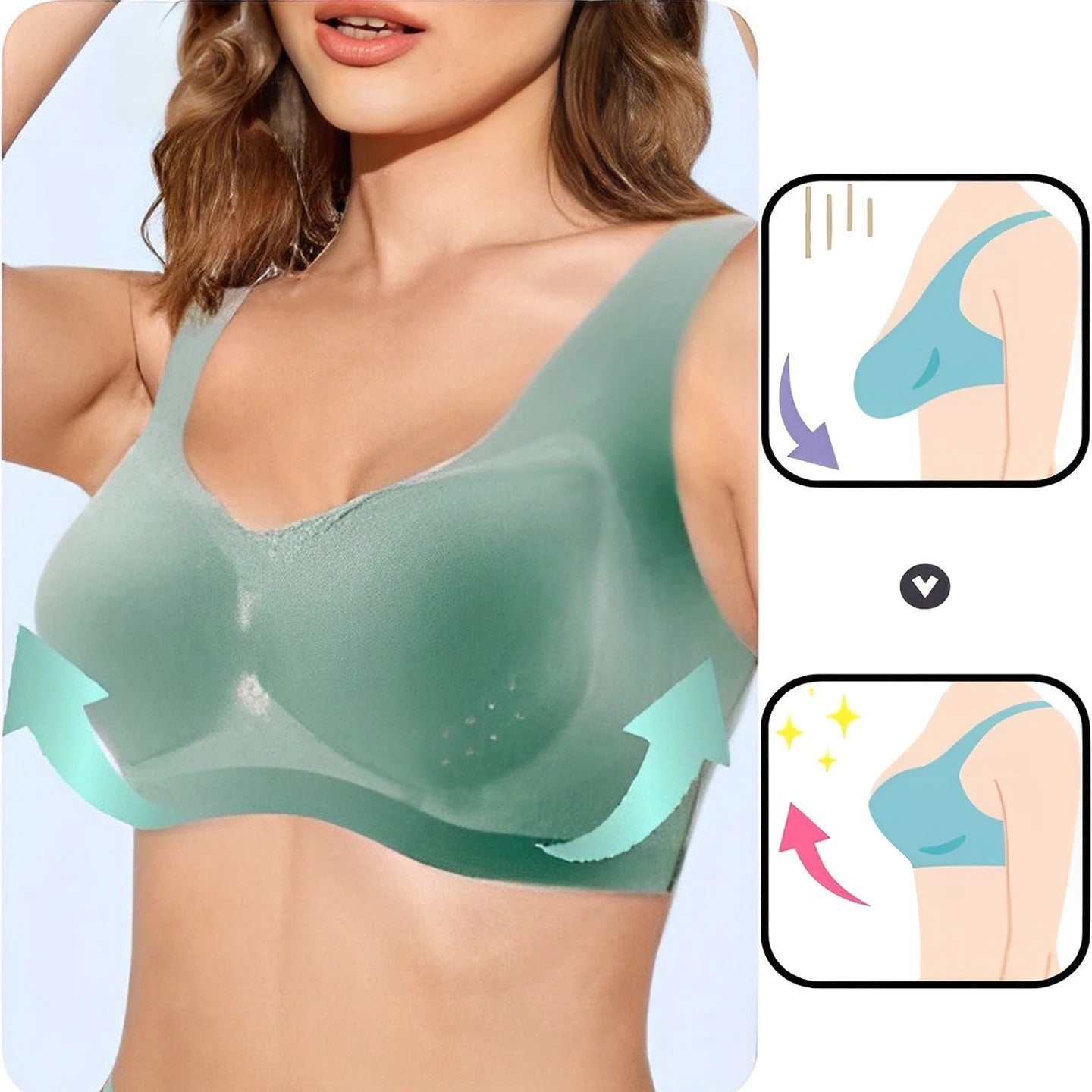 Wireless Cooling Comfort Bra – Breathable Seamless Support with Lymphatic Wellness Technology for Women | Thomler