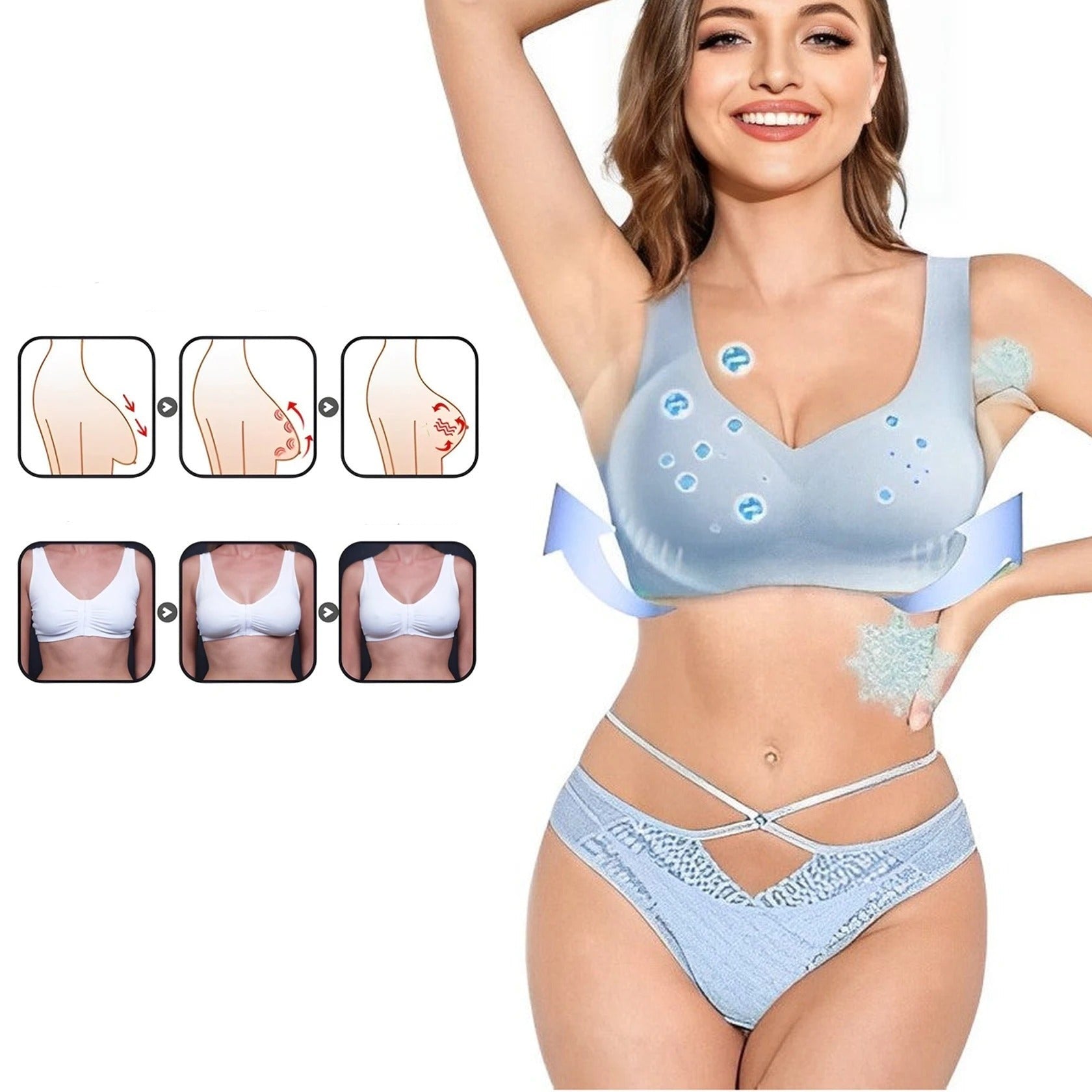 Wireless Cooling Comfort Bra – Breathable Seamless Support with Lymphatic Wellness Technology for Women | Thomler